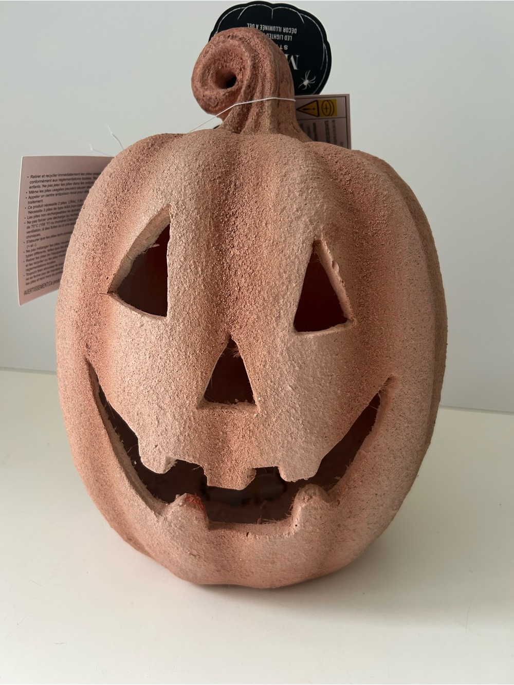 Martha Stewart 12” Terracotta Pumpkin Jack-O'-Lantern Rustic Orange Halloween
